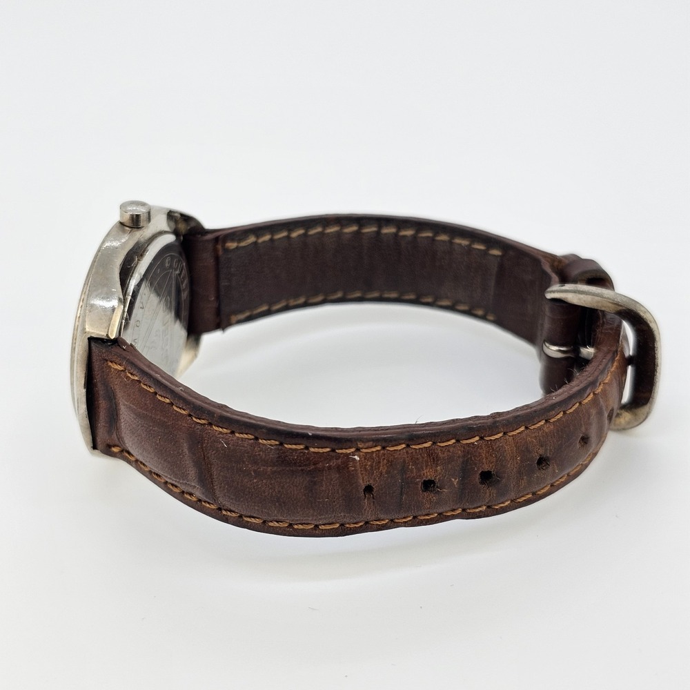 VTG Guess Women's Watch 32MM Gray Dial Brown Leather Bands New Battery - Picture 6 of 13